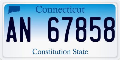 CT license plate AN67858