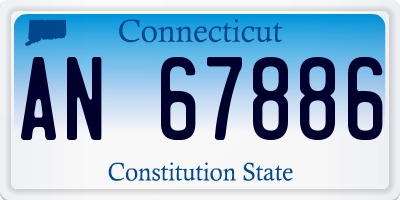 CT license plate AN67886