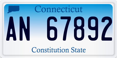 CT license plate AN67892