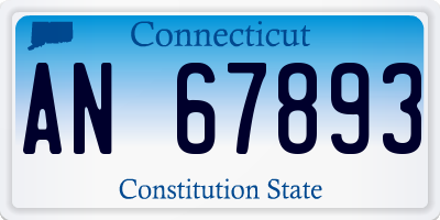 CT license plate AN67893