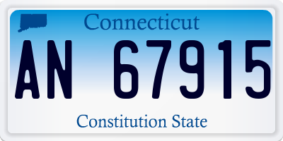 CT license plate AN67915