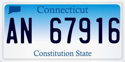 CT license plate AN67916