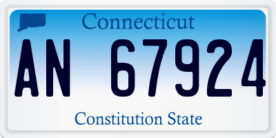 CT license plate AN67924