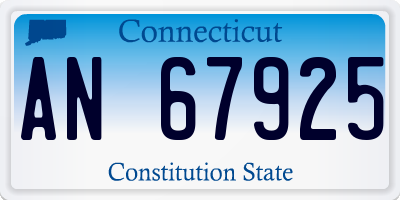 CT license plate AN67925