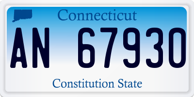 CT license plate AN67930
