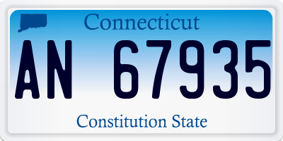 CT license plate AN67935