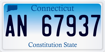 CT license plate AN67937