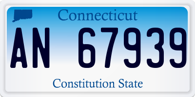 CT license plate AN67939