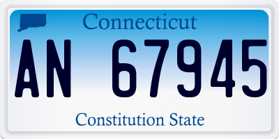CT license plate AN67945