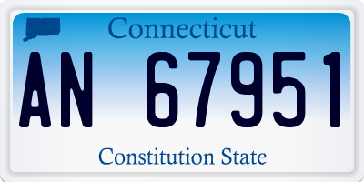 CT license plate AN67951