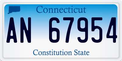 CT license plate AN67954