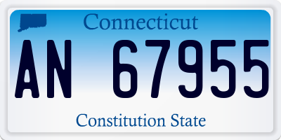 CT license plate AN67955