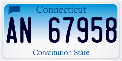 CT license plate AN67958