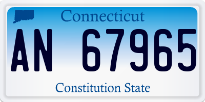CT license plate AN67965