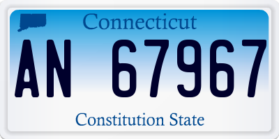 CT license plate AN67967