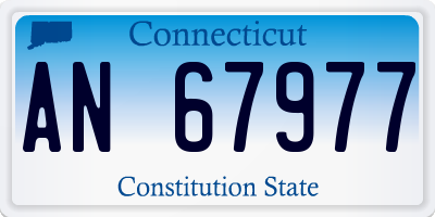 CT license plate AN67977