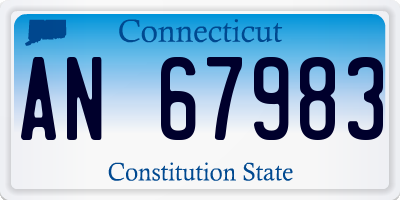 CT license plate AN67983