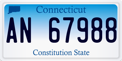 CT license plate AN67988