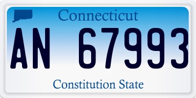 CT license plate AN67993