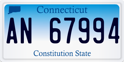 CT license plate AN67994