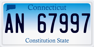 CT license plate AN67997