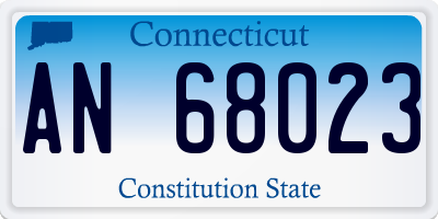 CT license plate AN68023