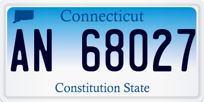 CT license plate AN68027