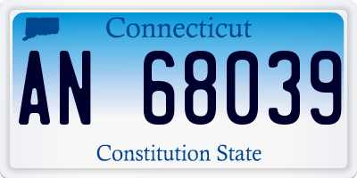 CT license plate AN68039