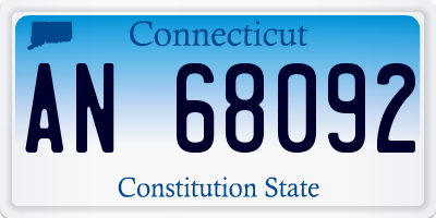 CT license plate AN68092