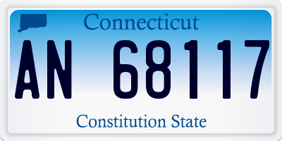 CT license plate AN68117