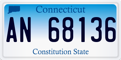 CT license plate AN68136