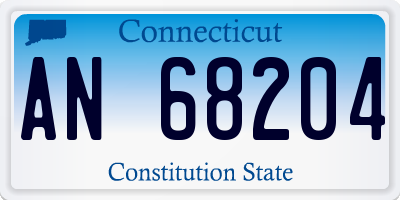 CT license plate AN68204