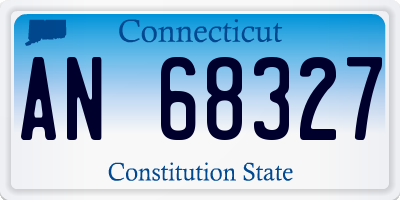 CT license plate AN68327
