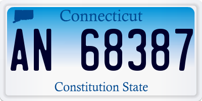 CT license plate AN68387
