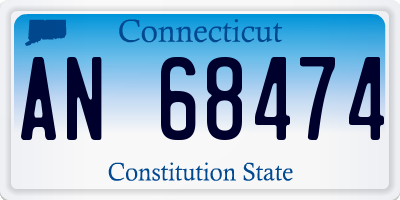 CT license plate AN68474