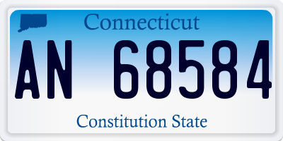 CT license plate AN68584