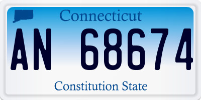 CT license plate AN68674