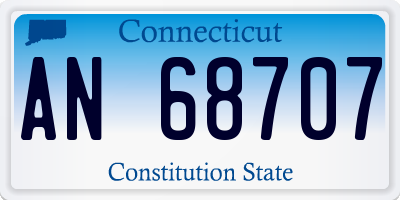 CT license plate AN68707