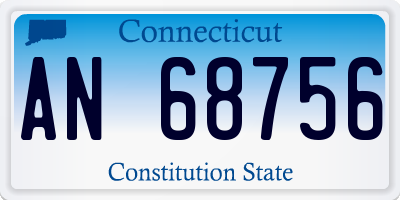 CT license plate AN68756