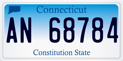 CT license plate AN68784