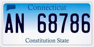 CT license plate AN68786