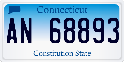 CT license plate AN68893