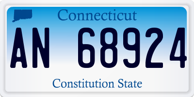 CT license plate AN68924