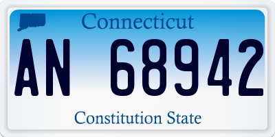 CT license plate AN68942