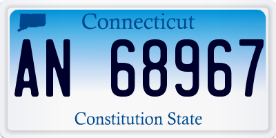 CT license plate AN68967