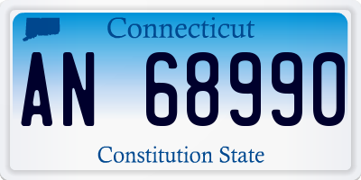 CT license plate AN68990