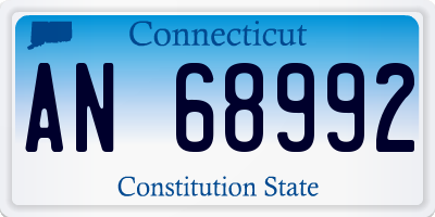 CT license plate AN68992