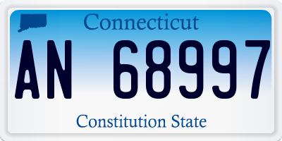 CT license plate AN68997