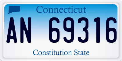 CT license plate AN69316