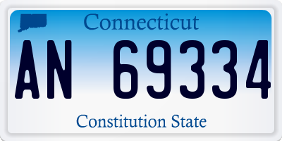 CT license plate AN69334